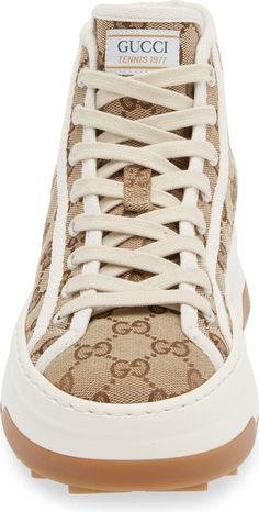 Gucci GG Canvas Platform High Top Sneaker (Women) | Nordstrom Gucci High Top Sneakers Outfit, High Top Sneakers Outfit, Tenis Gucci, Gucci High Top Sneakers, Gucci High Tops, High Top Adidas, Sneaker Outfits Women, Adidas Sneakers Women, High Top Sneaker