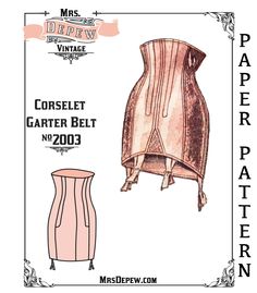 Vintage Sewing Pattern 1950s French Corselet Garter Belt Corset #2003- PAPER VERSION Vintage Fitted Sewing Pattern, Corset Without Boning, Corset Before And After, Diy Garter Belt, Garter Belt Pattern, Diy Garter, 1950s Lingerie, Sewing Darts, Vintage Garter