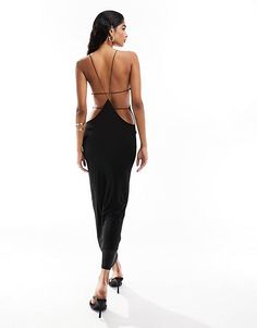 ASOS DESIGN mesh halter maxi dress with extreme cut out back detail in black | ASOS Long Backless Dress, Halter Maxi Dress, Asos Dress, Halter Maxi, Halter Maxi Dresses, Design Dress, Mode Inspo, Out Back, Maxi Dress Trend