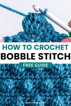 the crochet bobble stitch is being worked on