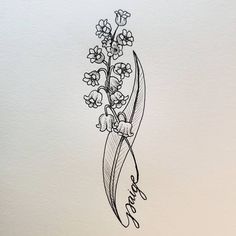 a drawing of flowers with the word love written in cursive writing on it