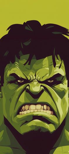 an image of the incredible hulk face in green and black colors, with his mouth open