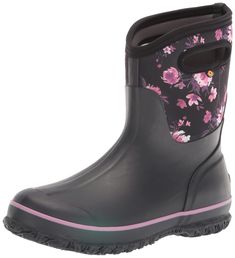 PRICES MAY VARY. 100% Waterproof Womens Bogs, Rain Boot, Women Boots, Black 7, Mid Calf, Rubber Rain Boots, Women's Boots, Rain Boots, Womens Boots