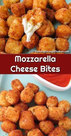 These crunchy and gooey Fried Cheese Bites are the easy answer to your snack and appetizer needsA vegetarian dish anyone can make at the drop of a hat Cheese Curds Recipe, Fried Cheese Bites, Cheese Sticks Recipe, Fries Cheese, Cheese Bites Recipe, Fried Cheese, Mozzarella Recipes, Quick Bites, Vegetarian Dish