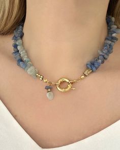 🎉 Order now with big black friday sale! 🎉 Add a touch of summer charm to your jewelry collection with this exquisite statement necklace featuring a stunning blue sky aquamarine gemstone.  The centerpiece of this rondelle necklace is a mesmerizing aquamarine gemstone, known for its vibrant blue color reminiscent of crystal-clear ocean waters. The gemstone is carefully set in a delicate gold-tone pendant, adding a touch of elegance and sophistication. A kind gift you won't find anywhere else. All eyes will be on you with this bright and majestic big beaded necklace. -Non-tarnishing gold-plated clasps and closures are used in this choker. -Necklace length: 42 cm (it can be customized) -Estimated delivery time: 3-6 days Please send message for special order requests. Thanks for your shopping Blue Beaded Necklaces With Gemstone Accents For Gift, Blue Necklaces With Natural Stones For Everyday, Blue Natural Stones Necklace For Everyday Wear, Everyday Blue Necklaces With Natural Stones, Everyday Blue Gemstone Beads Jewelry, Blue Aquamarine Necklaces For Jewelry Making, Rondelle Necklace, Beaded Necklace Blue, Clear Ocean