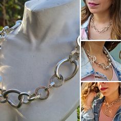 #jewelry #necklaces #chains #statementnecklace #togglependant #chunkychainsilver #layerthicknecklace #togglenecklace #silverantiquechain #rockstylenecklace #adjustablenecklace #versatilejewelry #t-barnecklace #silverpendant #rockchoker #edgynecklace Modern Chunky Chain Toggle Necklace, Chunky Metal Toggle Necklace, Chunky Chain Toggle Necklace, Silver Toggle Necklace With Chunky Oval Links, Chunky Silver Chain Necklace, Chain Silver Necklace, Edgy Necklace, Romantic Gift Ideas, Thick Necklace