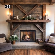 Gorgeous Reclaimed Wood Beam Fireplace Mantel With Wooden Corbels 179 - Etsy Wood Beam Fireplace, Beam Fireplace, Reclaimed Wood Beams, Wood Beam, Farmhouse Fireplace, Rustic Fireplaces, Faux Fireplace, Corner Fireplace, Fireplace Remodel