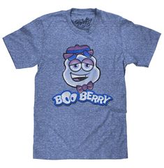 PRICES MAY VARY. YOUR NEW FAVORITE MONSTER CEREAL SHIRT: Show off your nostalgic spirit with the classic Boo Berry cereal box logo - distressed and printed on the softest, Royal Snow Heather tee we could find. EASY CARE TEES: This Boo Berry design is licensed and screen-printed on a soft, high-quality poly-cotton t-shirt that goes from the washing machine to the dryer without losing shape, shrinking or fading. Graphic is intentionally distressed for a worn, vintage look. NO FUSS SIZING: Tee Luv' Silly Tshirts, Mascot Shirts, Monster Cereal, Boo Berry, Berry Cereal, Cartoon Ghost, Mascot Shirt, Ghost Cartoon, Mens Fade