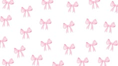 many pink bows on a white background