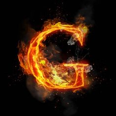 the letter c is made up of fire