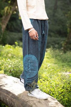 Elevate Your Festival Wardrobe with These Stunning Unisex Stonewashed Baggy Spiritual Pants! Designed for ultimate comfort and style, these unisex stonewashed baggy pants are the perfect addition to your festival wardrobe and everyday look. Crafted from sustainable, eco-friendly cotton, these trousers are ideal for those who value both fashion and the environment. Whether you're dancing at a festival, flowing through yoga, or simply embracing your free-spirited lifestyle, these pants will keep y Festival Trousers, Boho Mode, Conscious Fashion, Baggy Pants, Free Spirited, Stylish Gifts, Fit Ideas, Eco Conscious, Festival Outfits