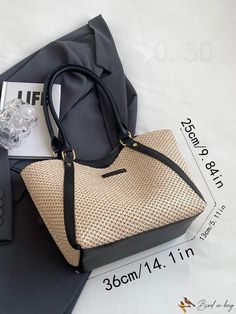 BirdinBag - Stylish Woven Tote/Shoulder Bag with Ample Space - Perfect for Summer Inch Bag, Word Wrap, Bags Tote, Bag Style, Shoulder Tote Bag, Shoulder Tote, Womens Tote Bags, Fashion Bags, Tote Bags