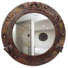 PRICES MAY VARY. Nil Imported Overall Diameter : 10" (Approx) | Viewing Area : 6.50 Inches (Approx) | View Type : Reflective Mirror SKU Code - B07HHZNSH5 | Material : 100% Solid Grade Aluminum | Rustic Copper Antique Finish With Sealed Surface Of Lacquer Coating | Harsh Weather Exposure Resistant. Made Out Of Aluminum | Artificial Shipwrecked Rustic Finish | Quality Cast With Premium Pre-Process & Assembly "Check-Out Our Store-Front For More Amazing Quality Products From Our Entire Range | Buy P Lagoon Bathroom, Nautical Bathroom Mirrors, Ship Bathroom, Margaritaville Decor, Sailor Decor, Pirate Bathroom, Nautical Steampunk, Steampunk Bathroom, Distressed Bathroom Vanity