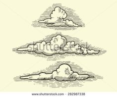 hand drawn clouds in the sky