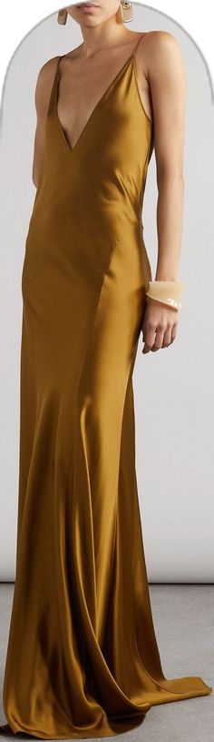 Gold Silk Dresses, Gold Satin Dress, Back Lift, Gown Gold, Flat Dress Shoes, Floral Dresses Short, Dress Flats, Silk Gown, Satin Gown