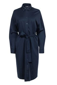 Current Boutique-Weekend Max Mara - Navy Long Sleeve Shirt Dress Sz L Max Mara Dress, French Girl Chic, Waist Sash, Chic Shop, Weekend Max Mara, Buy Shoes Online, Sash Belt, Long Sleeve Shirt Dress, French Girl