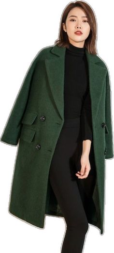 Casual Long Solid Wool Coat, Casual Long Solid Color Wool Coat, Casual Long Wool Coat Solid Color, Casual Long Wool Coat In Solid Color, Casual Solid Double-breasted Wool Coat, Oversized Single Breasted Solid Pea Coat, Oversized Solid Single Breasted Pea Coat, Oversized Solid Single-breasted Pea Coat, Casual Wool Coat With Lapel Collar In Solid Color