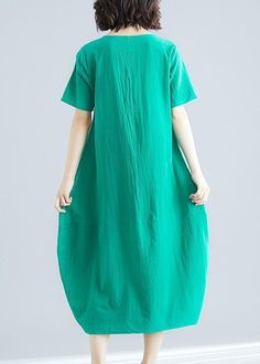 Organic green clothes o neck asymmetric Kaftan summer Dresses

 Materials used:linen blended

Measurement:Size M/US12-14/EUR42   
bust 100cm / 39"
length 122cm / 47.58"
Shoulder 41cm / 15.99"
Sleeve length 23cm / 8.97"


Size L/US16-18/EUR44   
bust 104cm / 40.56"
length 123cm / 47.97"
Shoulder 42cm / 16.38"
Sleeve length 24cm / 9.36"
 

Size XL/US16-18/EUR44   
bust 108cm / 42.12"
length 124cm / 48.36"
Shoulder 43cm / 16.77"
Sleeve length 25cm / 9.75"


Size XXL/BUST-112cm   
bust 112cm / 43.68 Bohemian Crew Neck Summer Dress, Green Crew Neck Dress, Plain Linen Summer Dress, Summer Green Shift Maxi Dress, Green Shift Midi Dress With Short Sleeves, Crew Neck Cotton Midi Dress For Summer, Cotton Crew Neck Midi Dress For Summer, Summer Cotton Midi Dress With Crew Neck, Summer Dresses With Crew Neck In Solid Color