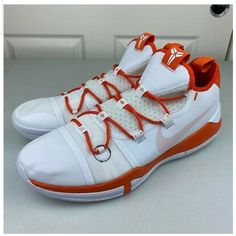 New Kobe Exodus Nike Ad Promo Tb ~ Sz 18 ~ Basketball Shoes Orange And White Rare ~ Brand New Hard To Find Size And Style ~ I Ship Daily White Sneakers With Laces For Light Sports, White Lace-up Running Shoes With Rubber Sole, White Low-top Running Shoes With Rubber Sole, Summit White Sneakers For Light Sports With Round Toe, Summit White Sneakers For Light Sports, Sporty Closed Toe Sneakers For Light Sports, White Low-top Running Shoes With Boost Midsole, Sporty Closed Toe Sneakers For Sports, White Mid-top Basketball Shoes With Laces