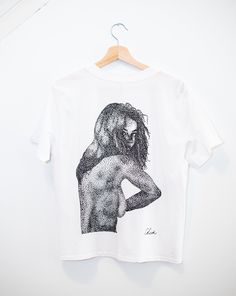 This is my original artwork design! It uses the stippling technique of placing thousands of individual dots on the paper. The artwork was then scanned and screen printed by hand onto the t-shirts. The t-shirts are high quality and were sourced from AS colour. They are light weight (150 gsm) with a very cool, smooth texture. The Women's tee is a cube shape offering a slightly shorter body length, and "boxy" fit for those who like a casual look without being oversized. The Men's tee is a standard Stippling Technique, Cube Shape, Design Tshirt, Tee Shirt Homme, Smooth Texture, Artwork Design, Mens Tees, Casual Look, Original Design