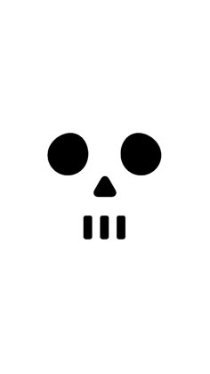 a black and white image of a skull with two eyes on it's face