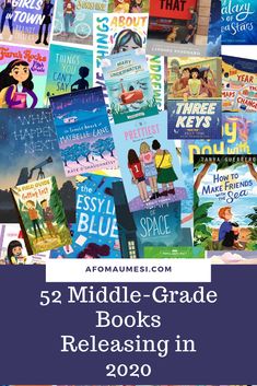 some books are stacked together with the words middle - grade reading in 2020