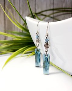 Blue Swarovski crystal earrings, the posts are in .925 silver. They measure 2" in length Can be worn with a little dress or jeans! Each piece is handcrafted with love and I design each of my jewelry in my workshop in Trois-Rivières. If you give this jewelry as a gift, I will be happy to add a card with your little note inside. The product will be packaged securely to ensure that it should not have any problems during shipping. Please ensure address is up to date to avoid lost/undelivered mail. Acrylic Projects, Jewelry Sale, Swarovski Crystal Earrings, My Jewelry, Crystal Earrings, Swarovski Crystal, Jewelry Ideas, Favorite Jewelry, Jewelry Earrings Dangle