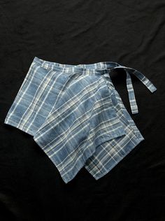 Blue Plaid Wrap Flowy Wrap Skirt | IU Blue One Size