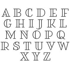 the alphabet is shown in black and white, with letters that appear to be made out of