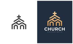 the church logo is shown in two different colors