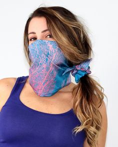 Inspired by the ocean. Eco-Friendly Scuba Diving Accessories. Gorgonian Coral Face Mask Neck Gaiter Scuba Dive Buff Headband Compression Fabric