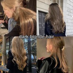 #hair Types Of Blondes For Skin Tone, Haircut What To Ask For, Dark Natural Blonde Hair, Dark Blonde Hair Aesthetic, Natural Dark Blonde Hair, Cherry Blonde, Light Auburn Hair, Bohemian Twist