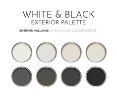 white and black exterior palette with six different colors