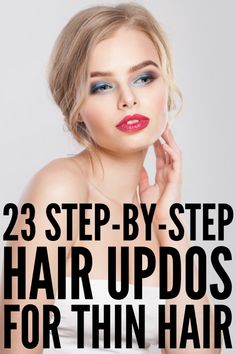 Quick & Elegant: 23 Step-by-Step Updos for Thin Hair Updo Casual, Prom Wig, Fine Hair Updo, Prom Wigs, Long Fine Hair, Bleaching Your Hair, Hair To One Side, Easy Hair Updos, Up Dos For Medium Hair