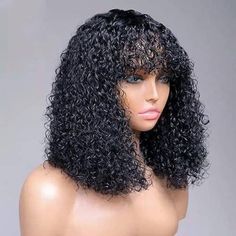 Ready to Ship 100% unprocessed Celebrity Fringe human hair wig. high-density, plump and thick, real human hair wig. ~A natural color lace wig is human hair, chemical-free. It can be bleached, straightened, and curled dyed according to your preferences. ~Average hair size (12, inches ) and medium Swiss lace color, adjustable straps make the wig versatile, flexible and comfortable, comfortable for everyday use Curly Fringe Wig, Curly Bob Styles, Fringe Wig, Curly Fringe, Bob Styles, Swiss Lace, Real Human Hair, Human Hair Wig, Long Curly