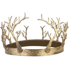 Cement your place on the throne! This Crown of Branches adds the finishing touch to any royal costume. The gold crown features highly detailed branches that reach up and encircle your head. The gold color adds an extra element of regality. This crown will pair with any of your kingly or queenly costumes. Place the gold crown on your head and survey your kingdom! pbCrown of Branches product details:-b-pulli9in diameter x 5in tall-liliOne size fits most teens and adults-li-ulpIntended for adult us Queen Crowns, Princess Tiaras, King And Queen Crowns, Royal Costume, Fantasy Crown, Gold Halloween, Game Of Thrones Party, Medieval Party, Viking Costume