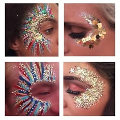 Glitter Face Makeup, Extreme Make-up, Carnaval Make-up, Festival Face Paint, Festival Makeup Rave, Festival Makeup Glitter, Make Carnaval, Glitter Bar, Festival Make Up