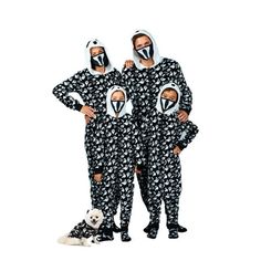 The best matching family pajamas are here! Get ready to match with your family for these holidays or the rest of the year. Family union suits come for Dad, Mom, Son, Daughters and not to forget the furriest member of the family, the beloved pets (Dogs & Cats). These Onesies come with socks and a mask to match the theme. They are very comfy and soft with a front zip-up for easy access and a hood. Prestigez. Size: Pet (Dog) - L.  Color: Black. Pajama Onesie, Black Ghost, Union Suit, Dog Black, Onesie Pajamas, Dog Pajamas, Matching Family Pajamas, Family Costumes, Dad Daughter