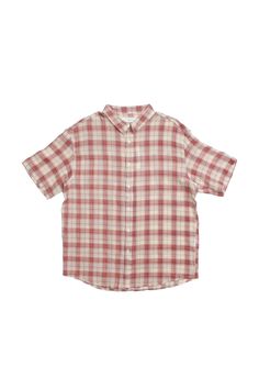 - Lightweight short sleeve button down Linen-cotton blend Relaxed Fit Gingham Button-up Shirt, Relaxed Fit Plaid Short Sleeve Button-up Shirt, Vintage Gingham Button-up Shirt, Cotton Grid Pattern Button-up Shirt, Gingham Button-up Top With Button Closure, Linen Shirts, Checkered Shirt, Lightweight Shorts, Linen Shirt