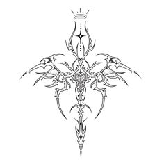 an artistic tattoo design on a white background