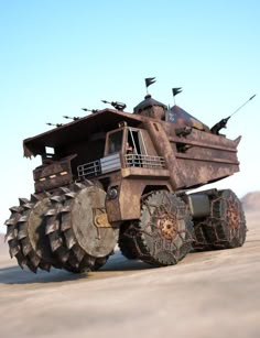 an old, rusted out vehicle sitting in the desert