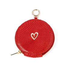 Zippy Coin by Nataly Mendez Genuine Leather 11 CM diametro Gold Heart Red Luxury Coin Purse With Coin Pocket As Gift, Chic Compact Coin Purse For Daily Use, Luxury Coin Purse With Zipper As Gift, Luxury Coin Purse With Zipper Closure As Gift, Chic Compact Coin Purse, Chic Coin Purse With Card Slots For Gift, Chic Travel Coin Purse With Coin Pocket, Chic Bags With Coin Pocket For Gift, Chic Gift Bags With Coin Pocket