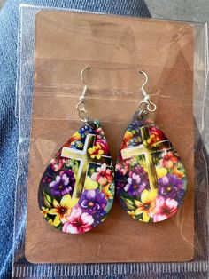 These beautiful earrings are sublimated on both sides with the same design, bringing both your faith and love to life. Sublimation Cross Earrings, Teardrop Earrings, Beautiful Earrings, Jewelry Earrings Dangle, Etsy Earrings, Polymer Clay, Dangle Earrings, Jewelry Earrings, Flowers