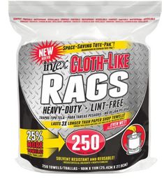 the back side of a bag of extra cloth like rags, with 25 % off