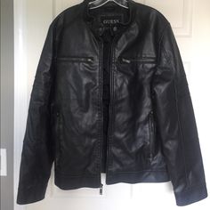 Black; Brand New Guess Leather Jacket, Faux Leather Motorcycle Jacket, Leather Motorcycle Jacket, Motorcycle Jacket, Mens Jackets, Jackets & Coats, Faux Leather, Man Shop, Brand New