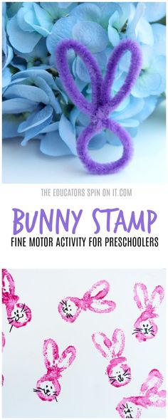 the bunny stamp fine motor activity for preschoolers is fun and easy to do with