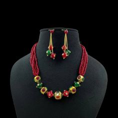 Stunning and gorgeous, Beads Necklace very fine quality Sabyasachi necklace with matching Earrings  Stunning Necklace suitable on all kind of outfits like Denims, lehanga ,saree And Kurtis and Western outfits. Necklace Closure: Adjustable Cord Highest quality and Craftsmanship Festive Red Temple Necklace, Traditional Red Jewelry Sets For Celebration, Festive Multicolor Gemstone Beads Jewelry, Handmade Red Temple Necklace For Festive Season, Bollywood Style Dangling Beads Jewelry For Festivals, Festive Temple Jewelry Sets With Round Beads, Traditional Red Jewelry Sets For Diwali, Red Jewelry For Diwali Celebration, Bollywood Style Red Temple Necklace For Celebrations