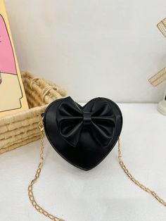 Sweetheart Crossbody Bag: Perfect for Kids' Daily Adventures and Parti Gothic Chic, Lipstick Bag, Practical Bag, Bow Pattern, Novelty Bags, Moon Design, Chain Bags, Stay Organized, Xmas Gifts