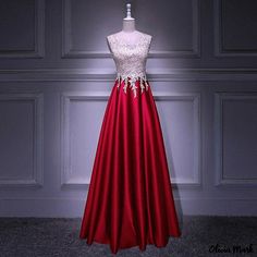 Olivia Mark - Exquisite and Elegant Evening Gown for Wedding Banquets and Special Events Gold A-line Evening Dress For Wedding, Red Satin Gown For Banquet, Red Satin Gown For Banquets, Red Ball Gown Wedding Dress For Banquet, Satin Full Length Evening Dress For Wedding, Full Length Satin Evening Dress For Wedding, Full-length Satin Evening Dress For Wedding, Red Wedding Gown For Prom Season, Satin Full Length Ball Gown For Wedding