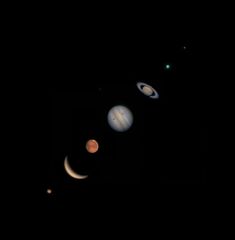 an image of the solar system taken by nasa's hubbler, with saturn in